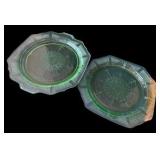 Pair of Vaseline Glass Plates