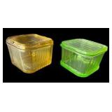 Vintage Refrigerator Dishes - Uranium & Amber Glass