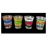 Vintage Multicolored Stripped Juice Cups