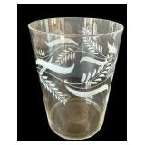 Vintage Clear & White Juice Glasses