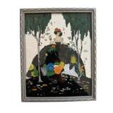 Mid Century Decorative Reverse Glass Framed Painting