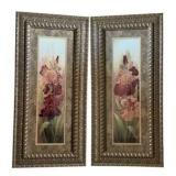 Two Ornate Framed Floral Wall Art Prints