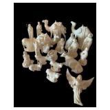 Vintage White Porcelain Nativity Set