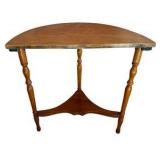 Small Wooden Half Moon Console Accent Table