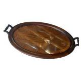 Oval Wood Inlay Serving Tray