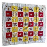 Vintage Amish Cotton Square Tablecloth
