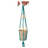 Vintage Blue & Clear Beaded Hanging Planter Holder