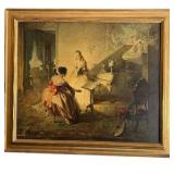 Antique Framed Print 'A Musical Interlude' by Louis Jambor