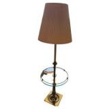 Vintage Floor Lamp with Built-In Glass Table Tray