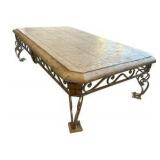 Stone Tile Top & Wrought Iron Coffee Table