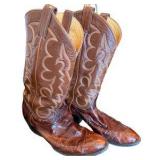 Pair of Vintage Tony Lama Cowboy Boots - Eel Skin - Size 8.5D