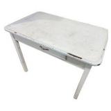 Vintage White Wooden Writing Desk with Center Drawer