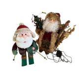 Light Up Rustic Santa and Electronic Skiing Santa