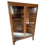 Antique Mission Oak Corner Cabinet - Double Doors