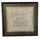 Antique Needlework Sampler - 1820