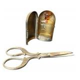 Vintage 1920's Coty Metal Purse Perfume Casket & Ornate Sewing Scissors