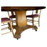 Antique Round Pedestal Dining Table & Four Chairs