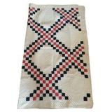 Pink & Blue Irish Chain Style Quilt