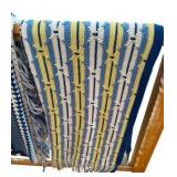 Two Blue Knitted Throw Blankets