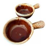 Set of 4 McCoy Brown Bowls and Vintage Brown Ceramic Bean Pot