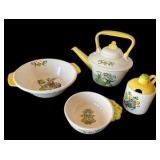 Poppytrail by Metlox 'Happy Time' Teapot & Serving Dishes