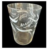 Vintage Clear & White Juice Glasses