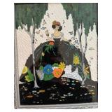 Mid Century Decorative Reverse Glass Framed Painting