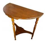 Small Wooden Half Moon Console Accent Table
