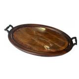 Oval Wood Inlay Serving Tray