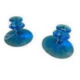 Fostoria Electric Blue Candle Holders