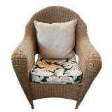 Pair of Outdoor Brown Resin Wicker Chairs