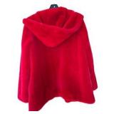 Vince Camuto Red Faux Fur Hooded Jacket - Size M