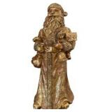 Three Santa Figurines - Gold, Reds & Greens