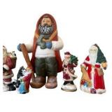 Assorted Santa Claus Christmas Figurines & Ornaments