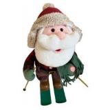 Light Up Rustic Santa and Electronic Skiing Santa