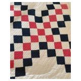 Pink & Blue Irish Chain Style Quilt