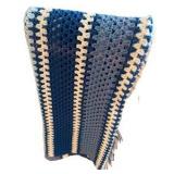 Two Blue Knitted Throw Blankets