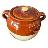 Set of 4 McCoy Brown Bowls and Vintage Brown Ceramic Bean Pot