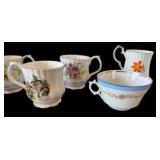 Assortment of Six Vintage Coffee Cups