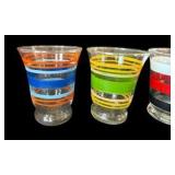 Vintage Multicolored Stripped Juice Cups
