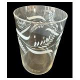 Vintage Clear & White Juice Glasses