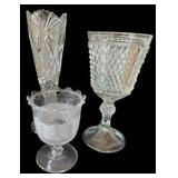 Large Cut Glass Vintage Vases