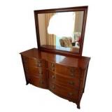 Mid Century Mahogany Dresser & Mirror