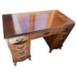 Vintage Mahogany Kneehole Desk & Chair