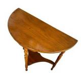 Small Wooden Half Moon Console Accent Table