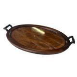 Oval Wood Inlay Serving Tray