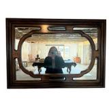 Mid Century Style Wooden Wall Mirror