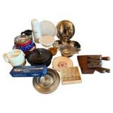 A Variety of Kitchen Items - Dishes, Knife Set, Pot & More!