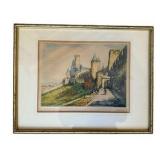 Two Vintage Colored Etchings