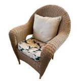 Pair of Outdoor Brown Resin Wicker Chairs